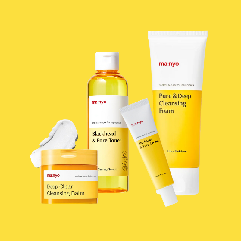 MA:NYO Daily Acne Defense Set (4-Piece Set of Cleansing Balm, Cleansing Foam, Pore Toner & Cream), Korean Beauty