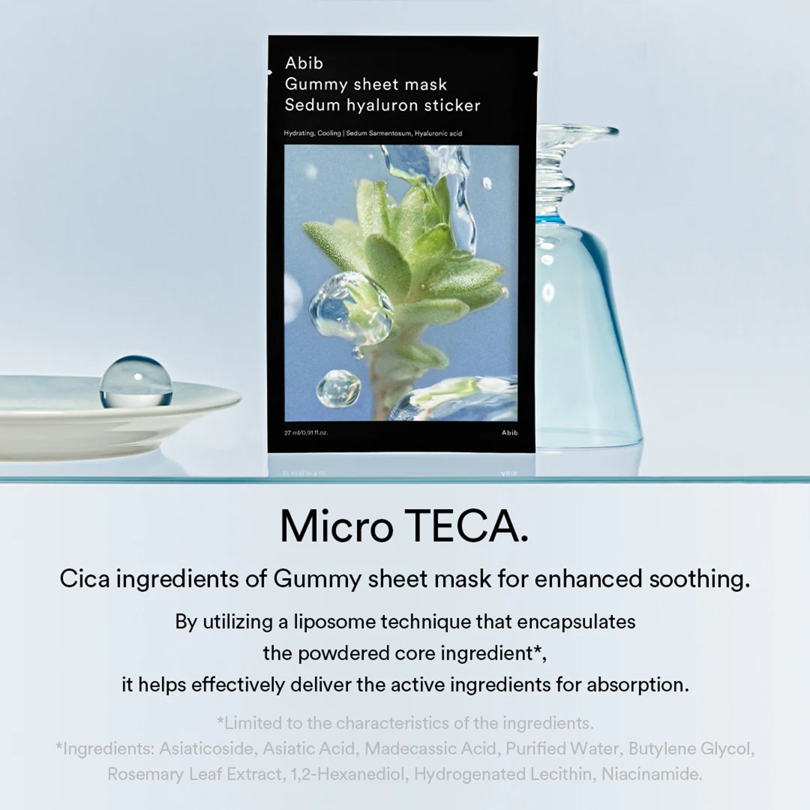 ABIB Gummy Sheet Mask Sedum Hyaluron Sticker, PACK of 1 or 10, Korean Beauty