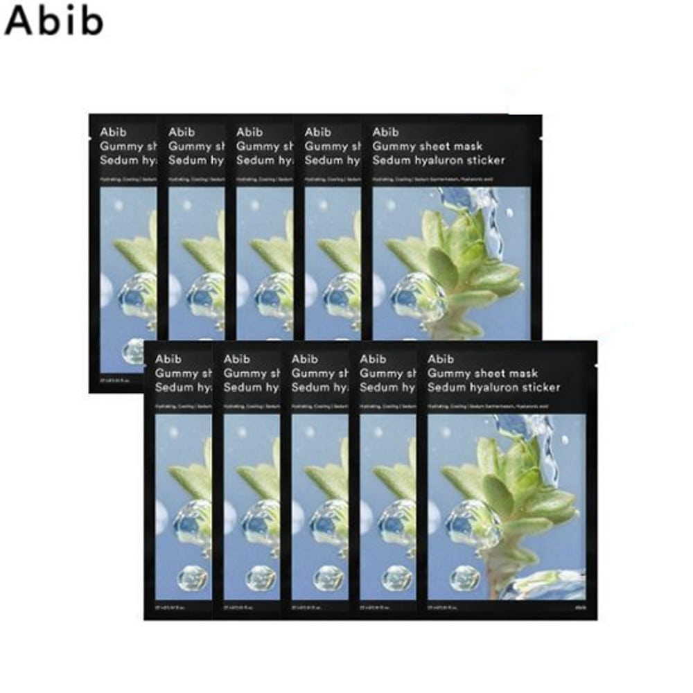 ABIB Gummy Sheet Mask Sedum Hyaluron Sticker, PACK of 1 or 10, Korean Beauty
