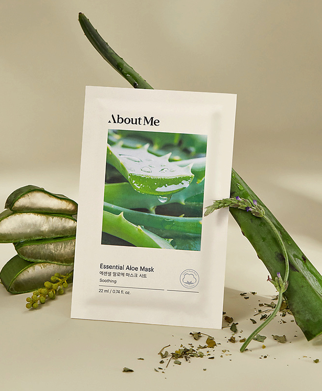 ABOUT ME Essential Aloe Mask, PACK of 1 or 10, Korean Beauty