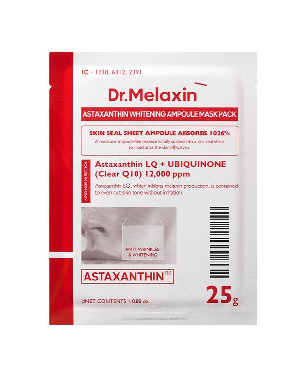 DR. MELAXIN Astaxanthin Brightening Face Mask, PACK of 5, Korean Beauty