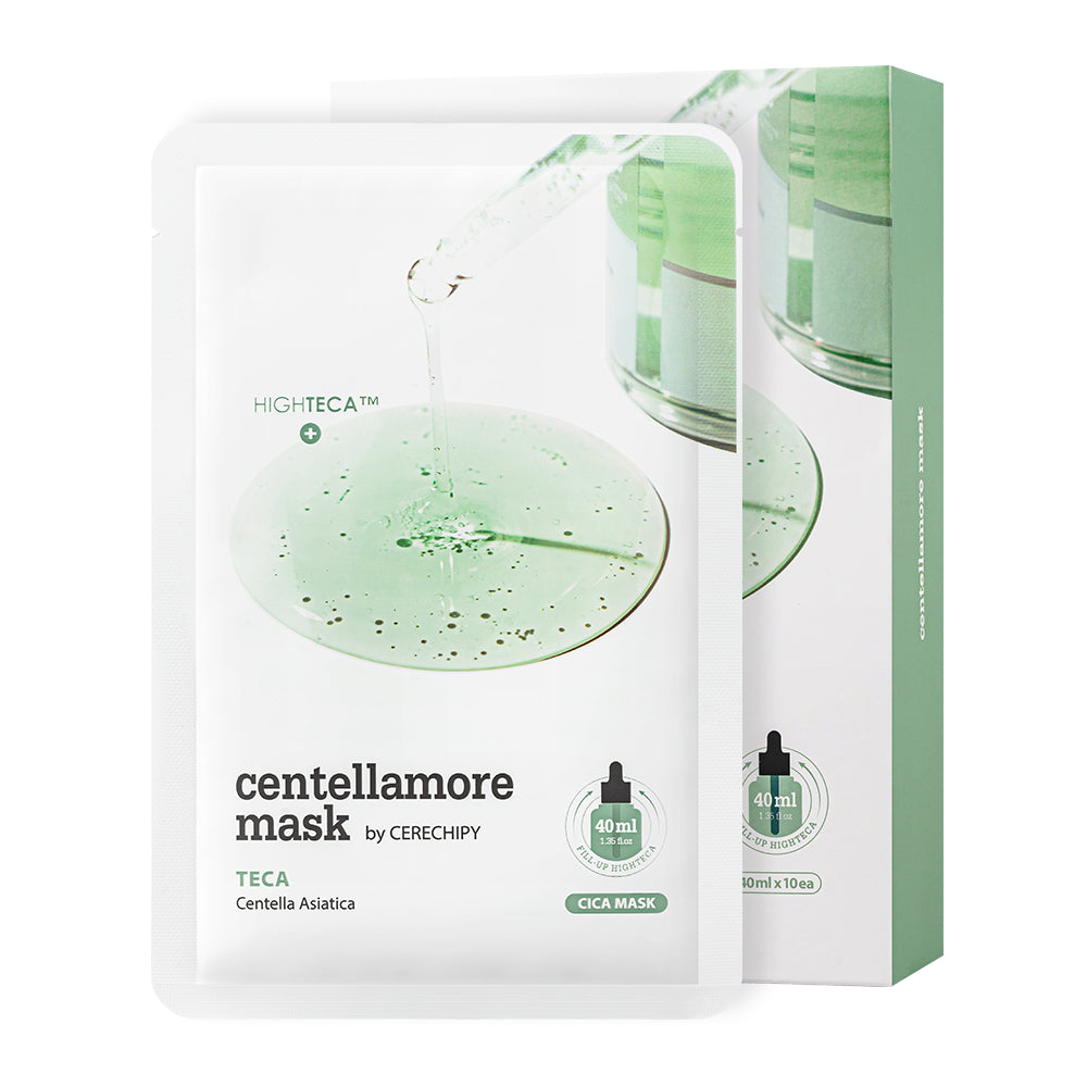 CERECHIPY Centellamore Mask, Pack of 1 or 10, Korean Beauty