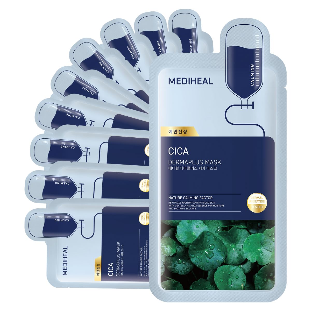 MEDIHEAL Dermaplus Cica Mask, Pack of 10 or 1, Korean Beauty