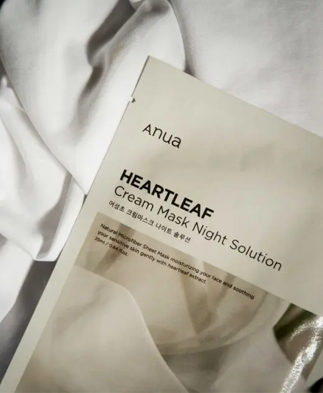 ANUA Heartleaf Cream Mask Night Solution, PACK of 1 or 10, Korean Beauty