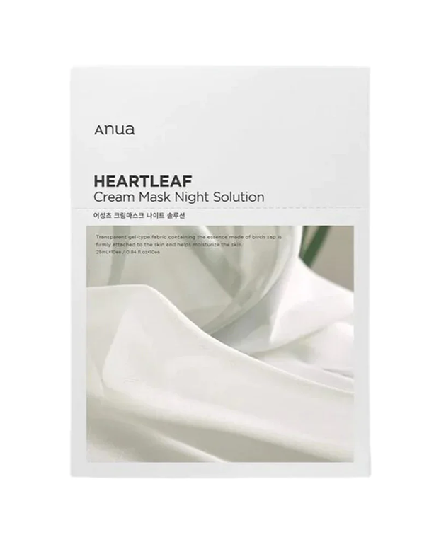 ANUA Heartleaf Cream Mask Night Solution, PACK of 1 or 10, Korean Beauty