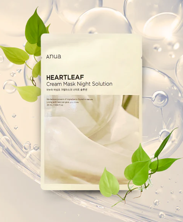 ANUA Heartleaf Cream Mask Night Solution, PACK of 1 or 10, Korean Beauty