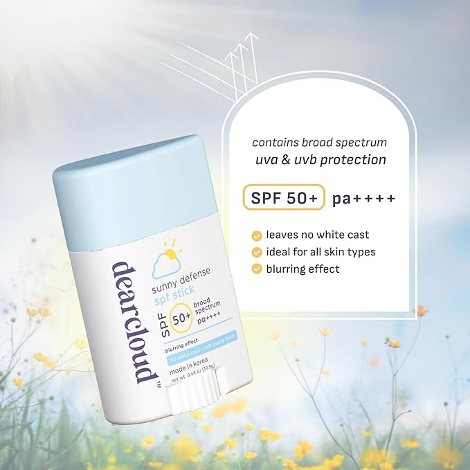 DEARCLOUD Sunny Defense Sunscreen Stick, SPF 50 PA++++, Korean Beauty