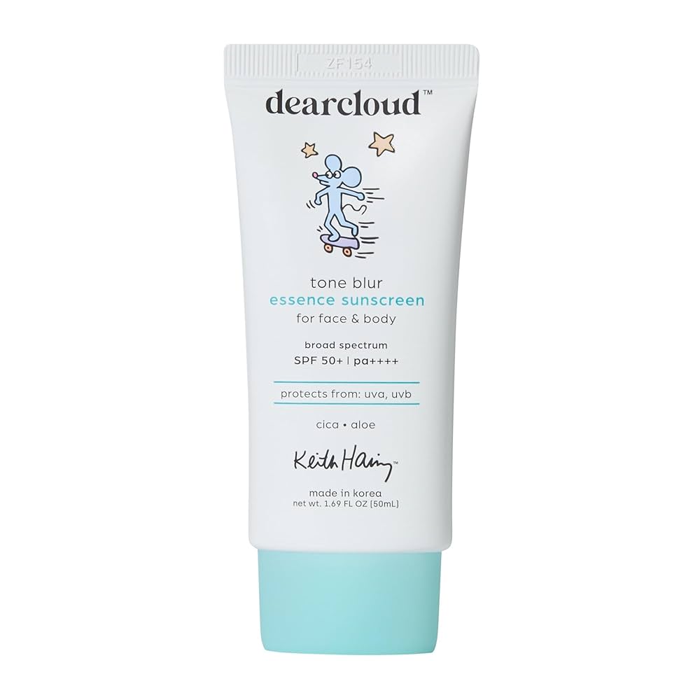 Dearcloud × Keith Haring Tone Blur Essence Sunscreen SPF 50+ PA++++, Korean Beauty