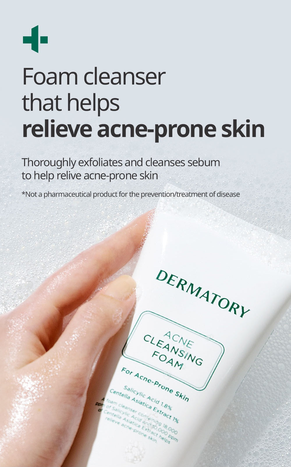 DERMATORY Acne Cleansing Foam, Korean Beauty