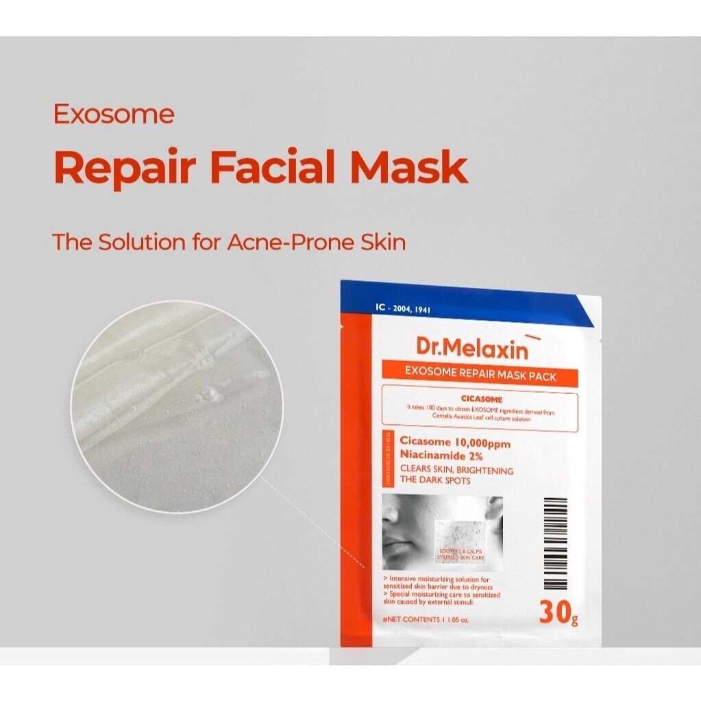 DR. MELAXIN Exosome Repair Face Mask, PACK of 1 or 5, Korean Beauty