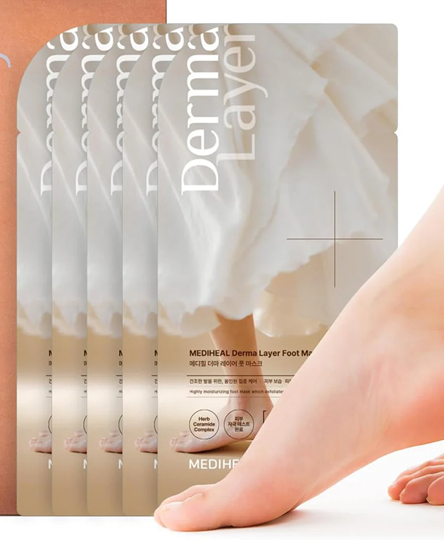 MEDIHEAL Derma Layer Foot Mask, PACK of 1 or 5, Korean Beauty