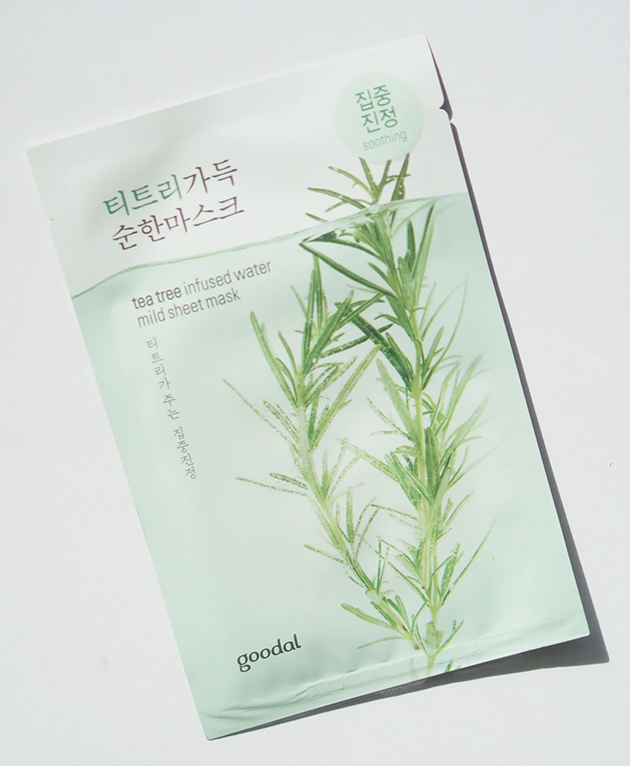 GOODAL Tea Tree Infused Water Mild Sheet Mask, PACK of 1 or 10, Korean Beauty