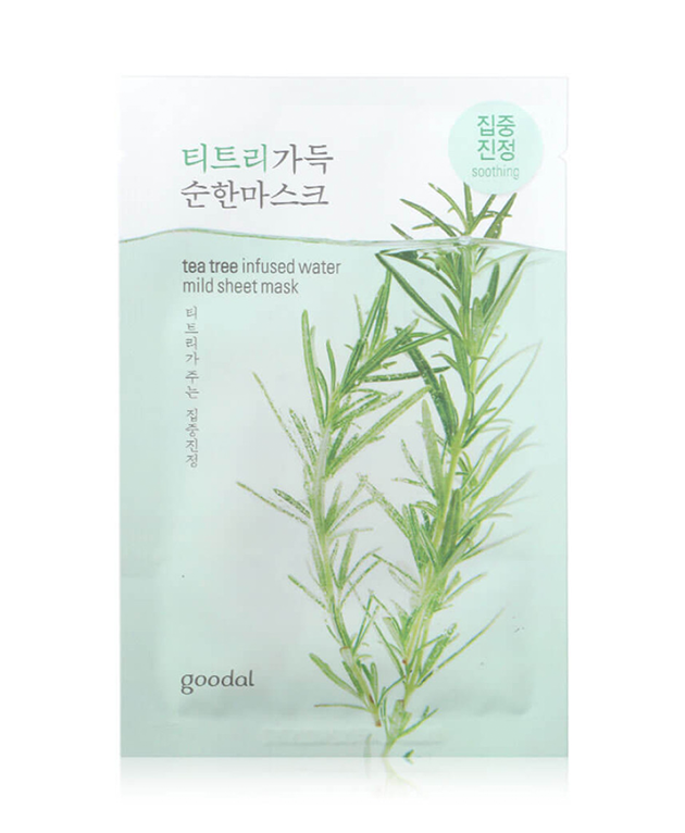 GOODAL Tea Tree Infused Water Mild Sheet Mask, PACK of 1 or 10, Korean Beauty