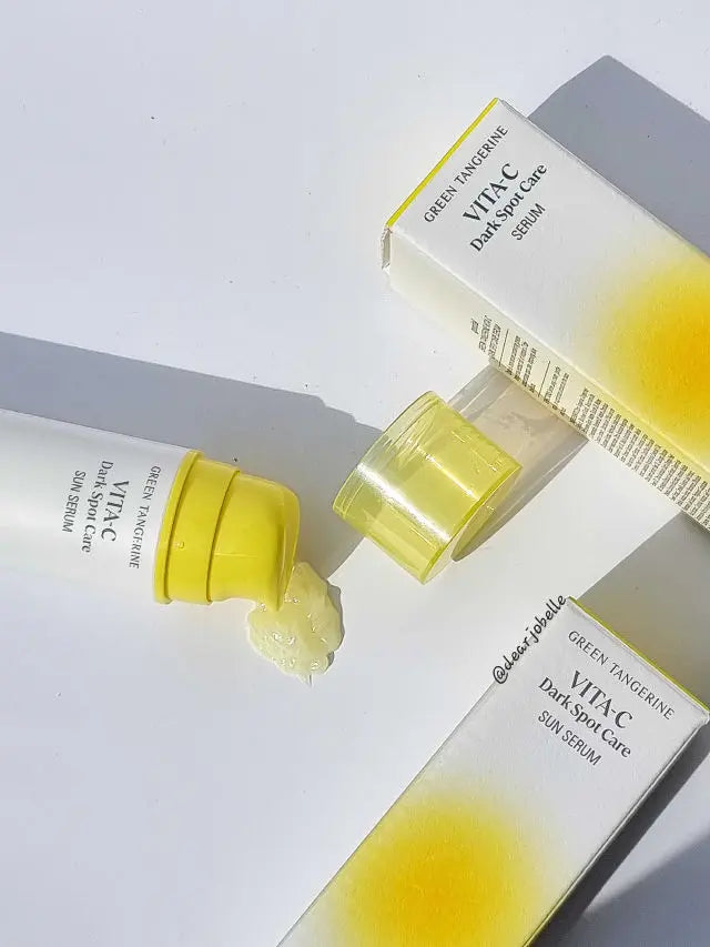 GOODAL Green Tangerine Vita C Dark Spot Care Sun Serum, SPF 50 PA++++, 50ml, KOREAN BEAUTY