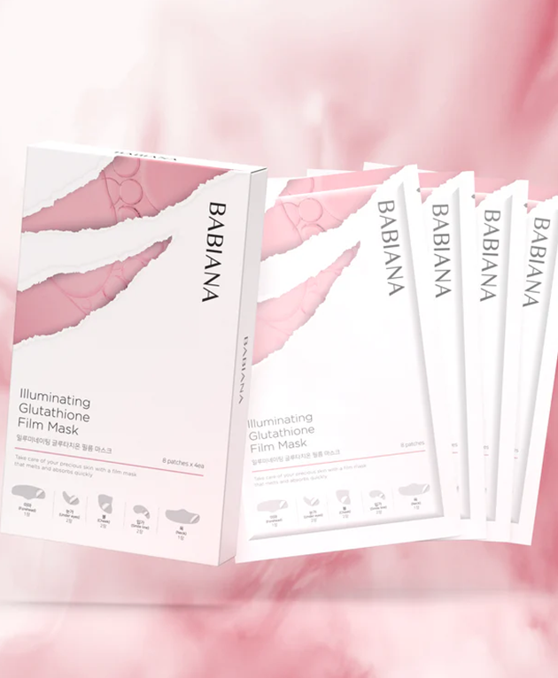 BABIANA Illuminating Glutathione Film Mask, PACK of 4, Korean Beauty