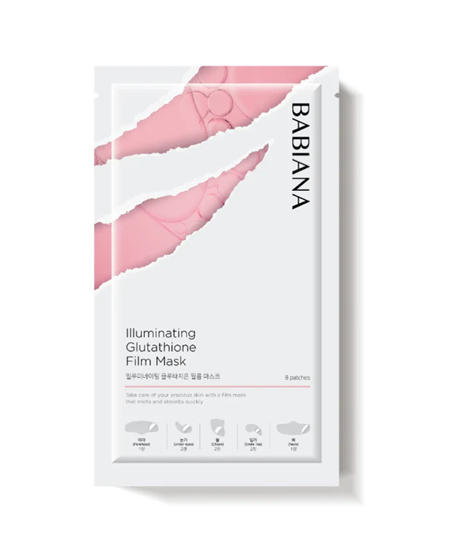 BABIANA Illuminating Glutathione Film Mask, PACK of 4, Korean Beauty