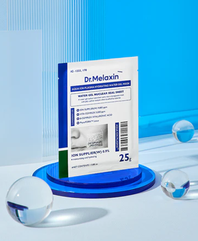 DR. MELAXIN Aqua Ion Plasma Hydrating Water Gel Face Mask, PACK of 1 or 5, Korean Beauty