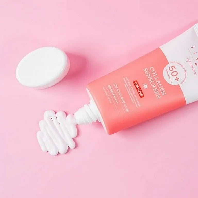 JIGOTT Signature Collagen Sunscreen, SPF 50 PA++++ UVA+UVB, 50ml, KOREAN BEAUTY