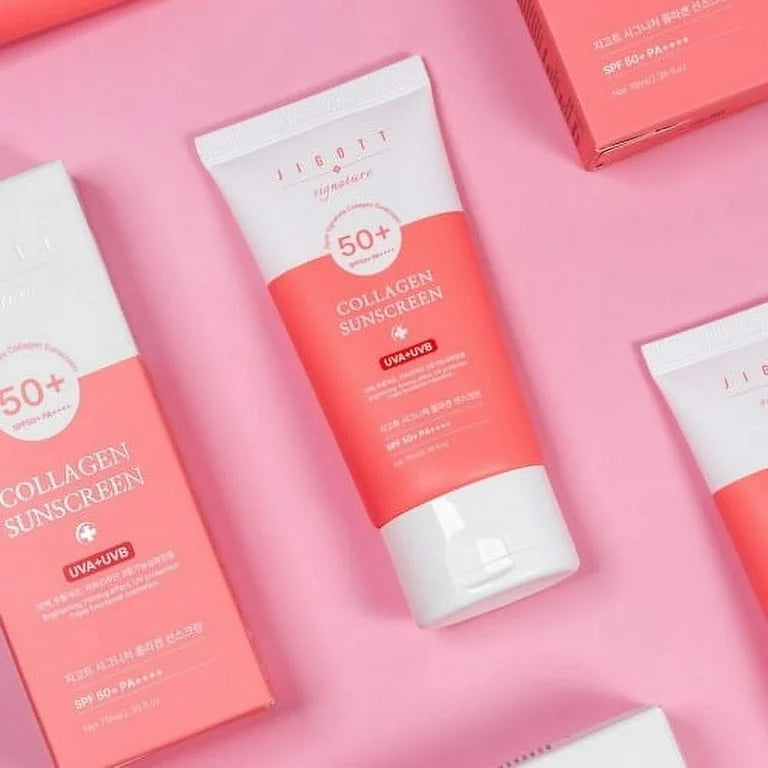 JIGOTT Signature Collagen Sunscreen, SPF 50 PA++++ UVA+UVB, 50ml, KOREAN BEAUTY