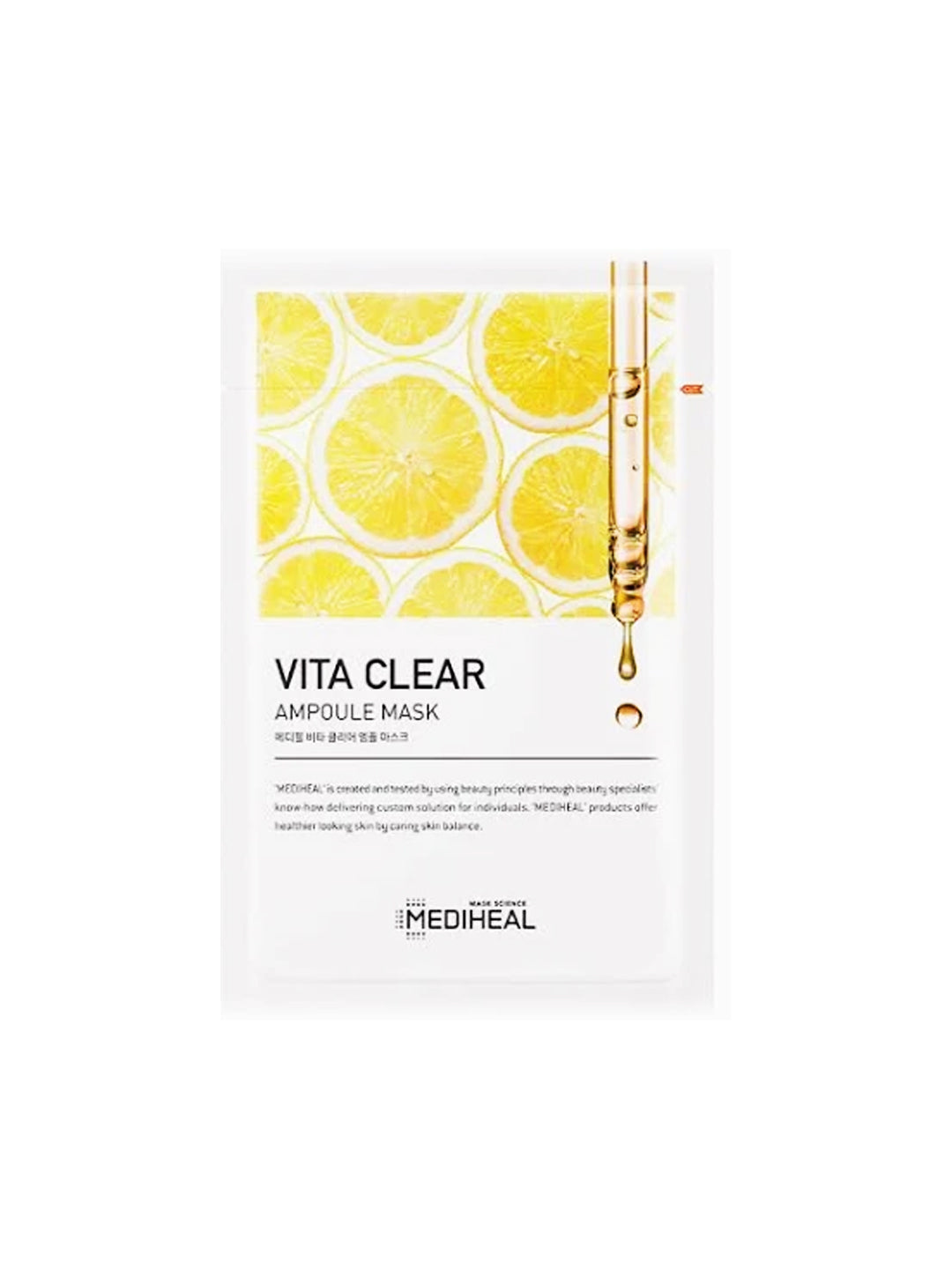 MEDIHEAL Ampoule Vita Clear Mask, Pack of 10 or 1, Korean Beauty