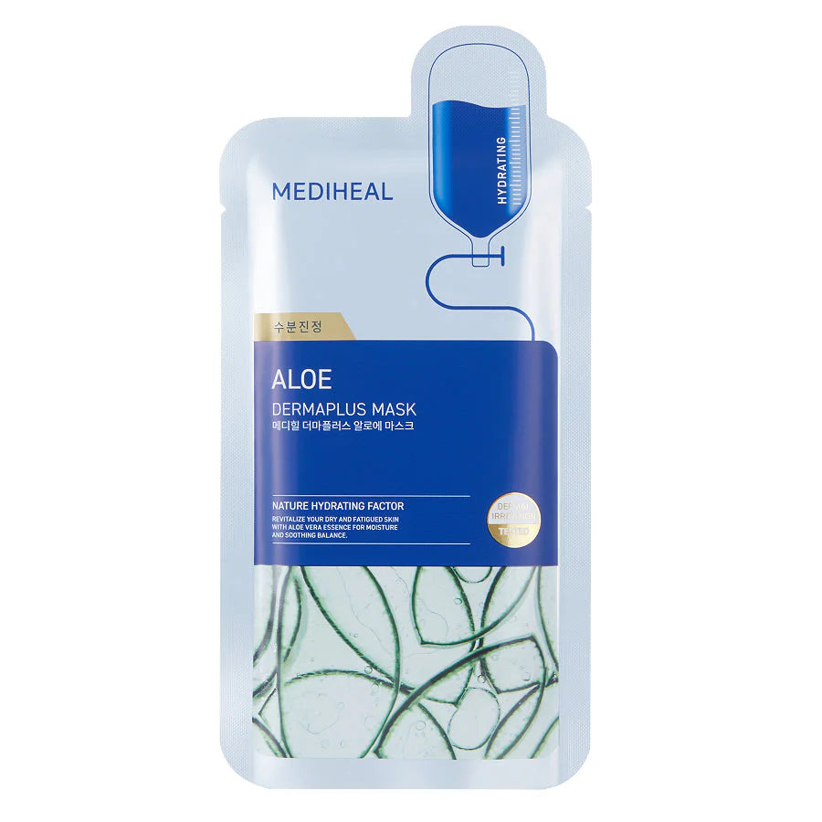 MEDIHEAL Dermaplus Aloe Mask, Pack of 10 or 1, Korean Beauty