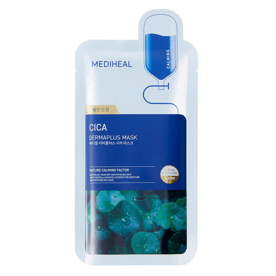 MEDIHEAL Dermaplus Cica Mask, Pack of 10 or 1, Korean Beauty