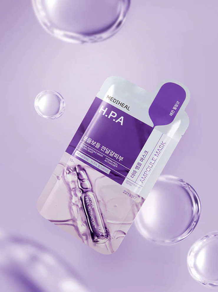 MEDIHEAL H.P.A. (Hydra Peel Activator) Derma Ampoule Mask - Renewal Upgrade, Pack of 10 or 1, Korean Beauty