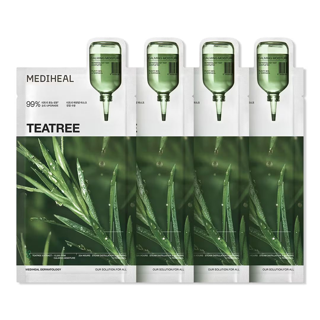 MEDIHEAL Tea Tree Essential Mask, PACK of 4 or 10, Korean Beauty