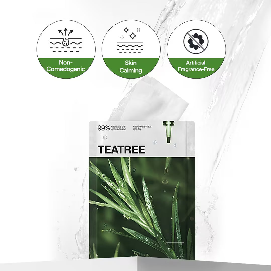 MEDIHEAL Tea Tree Essential Mask, PACK of 4 or 10, Korean Beauty