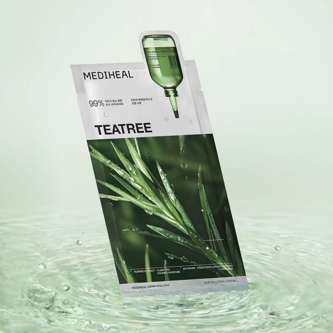 MEDIHEAL Tea Tree Essential Mask, PACK of 4 or 10, Korean Beauty