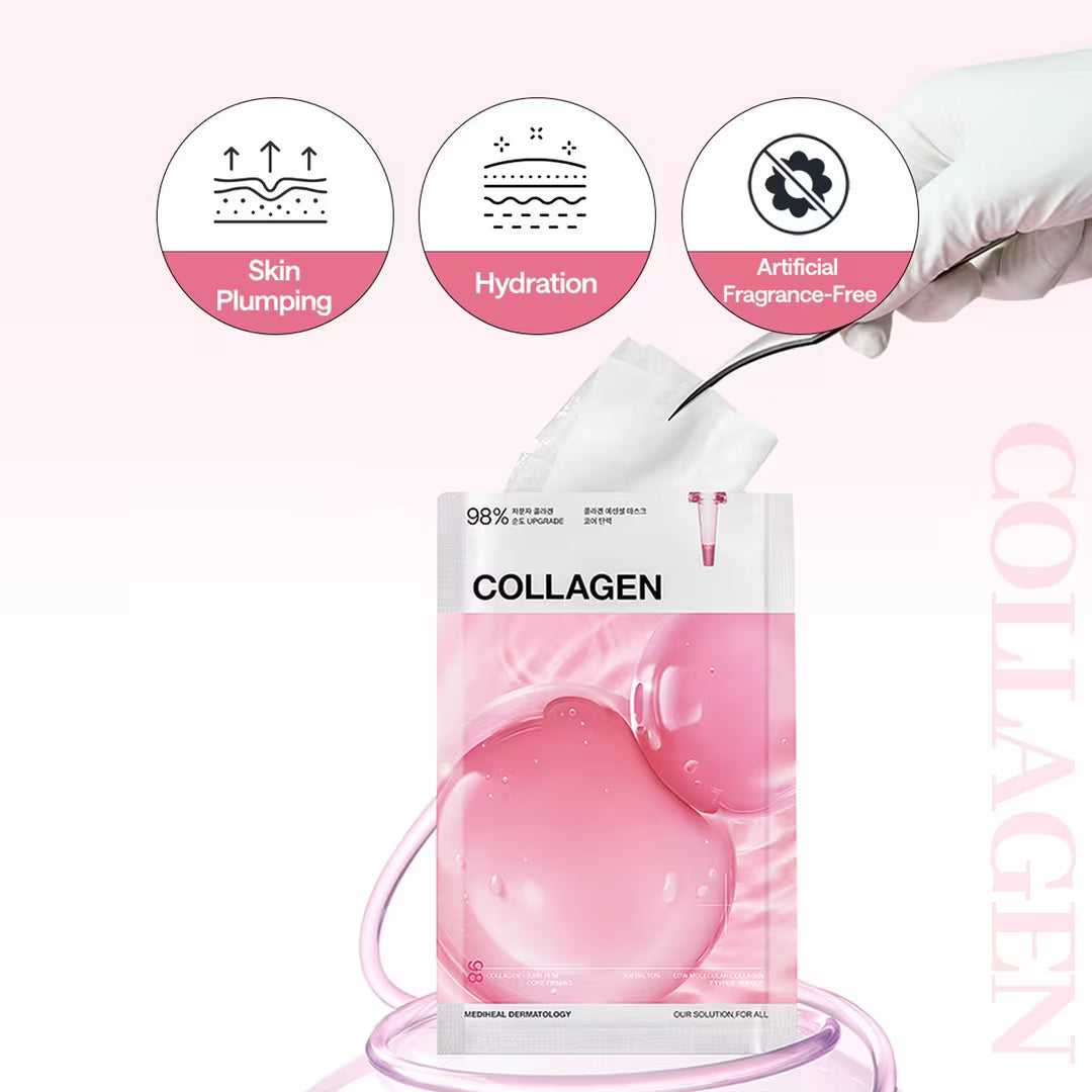 MEDIHEAL Collagen Essential Mask, PACK of 4 or 10, Korean Beauty