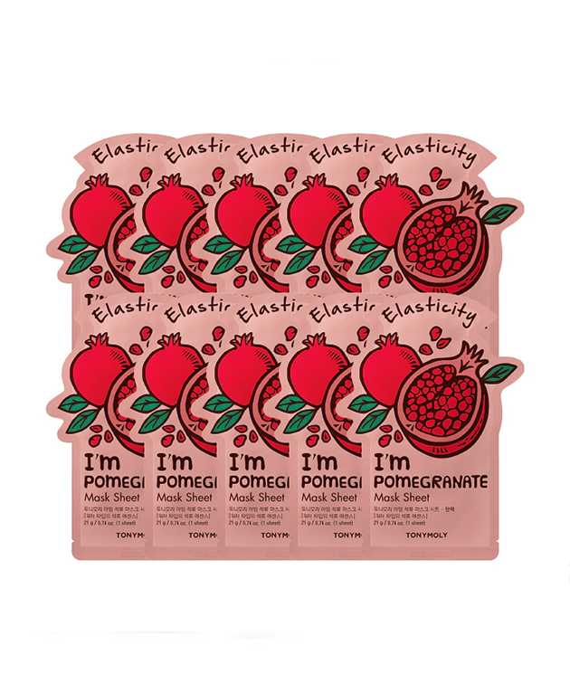 TONYMOLY I'm Pomegranate Face Mask, PACK of 1 or 10, Korean Beauty