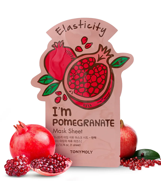 TONYMOLY I'm Pomegranate Face Mask, PACK of 1 or 10, Korean Beauty