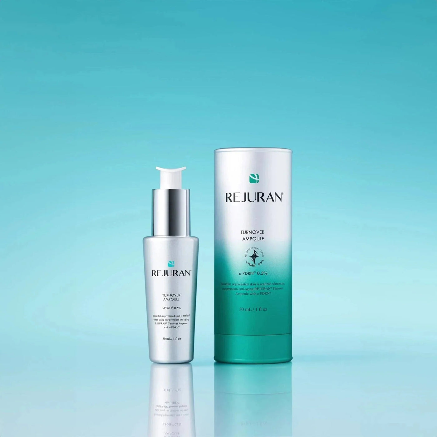 REJURAN Turnover Ampoule, c-PDRN 0.5% – PDRN Face Serum for Rejuvenation, Firming, Hydration & Youthful Glow, Refines Skin Texture, Korean Beauty