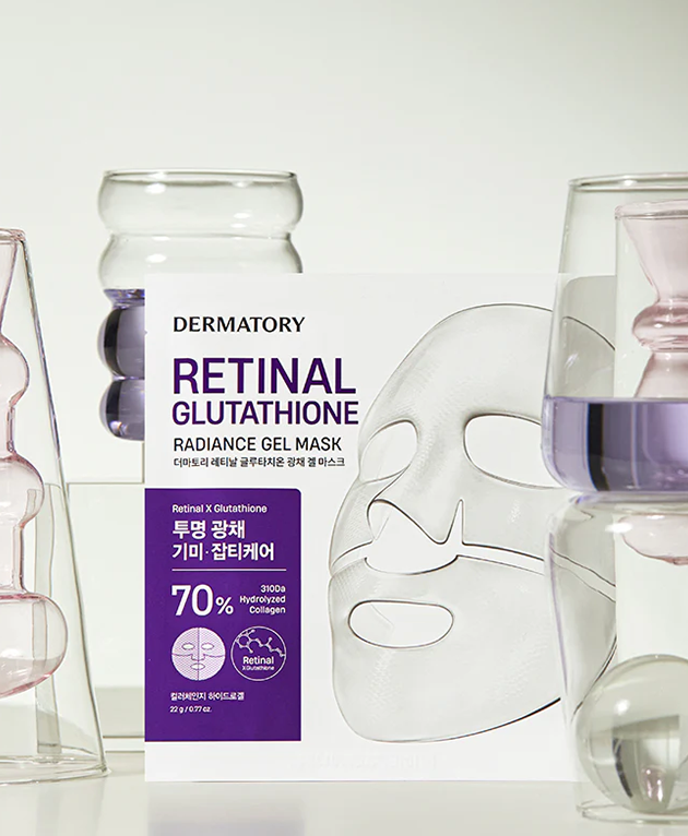 DERMATORY Retinal Glutathione Radiance Gel Mask, PACK of 1 or 10, Korean Beauty