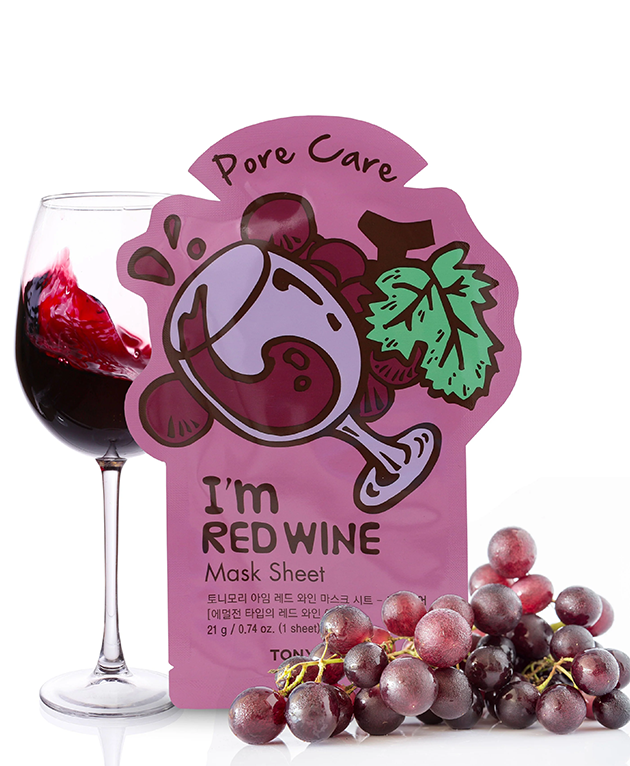 TONYMOLY I'm Red Wine Face Mask, PACK of 1 or 10, Korean Beauty