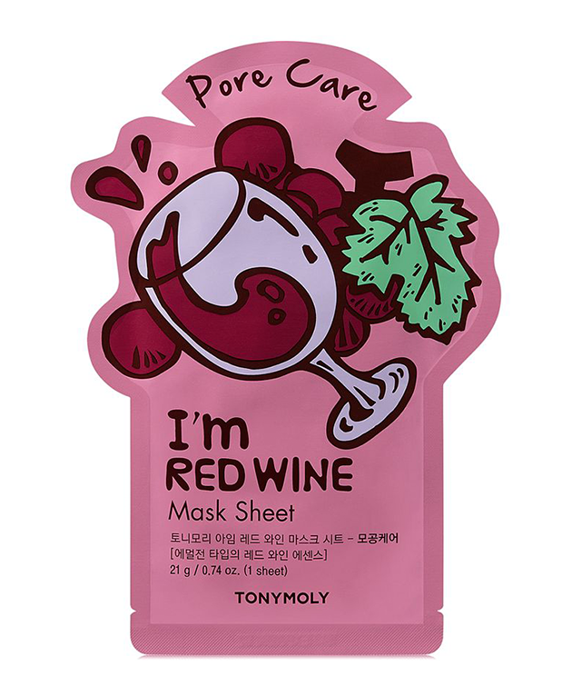 TONYMOLY I'm Red Wine Face Mask, PACK of 1 or 10, Korean Beauty