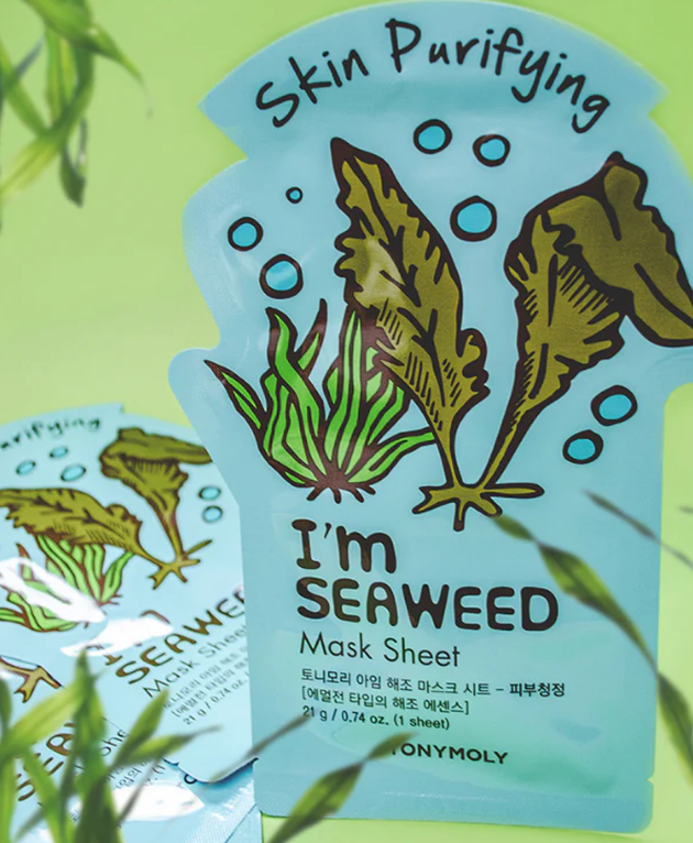 TONYMOLY I'm Seaweed Face Mask, PACK of 1 or 10, Korean Beauty