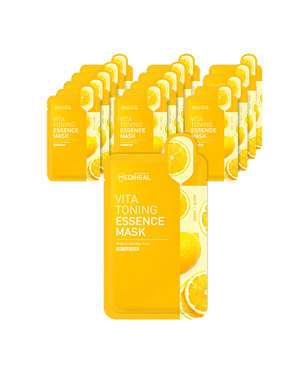 MEDIHEAL Vita Toning Essence Mask VALUE PACK of 15, Korean Beauty